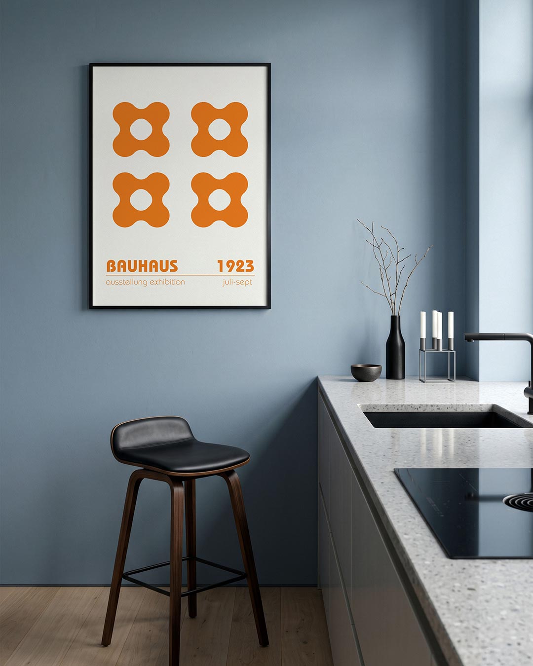 Oranje vormenritme Poster