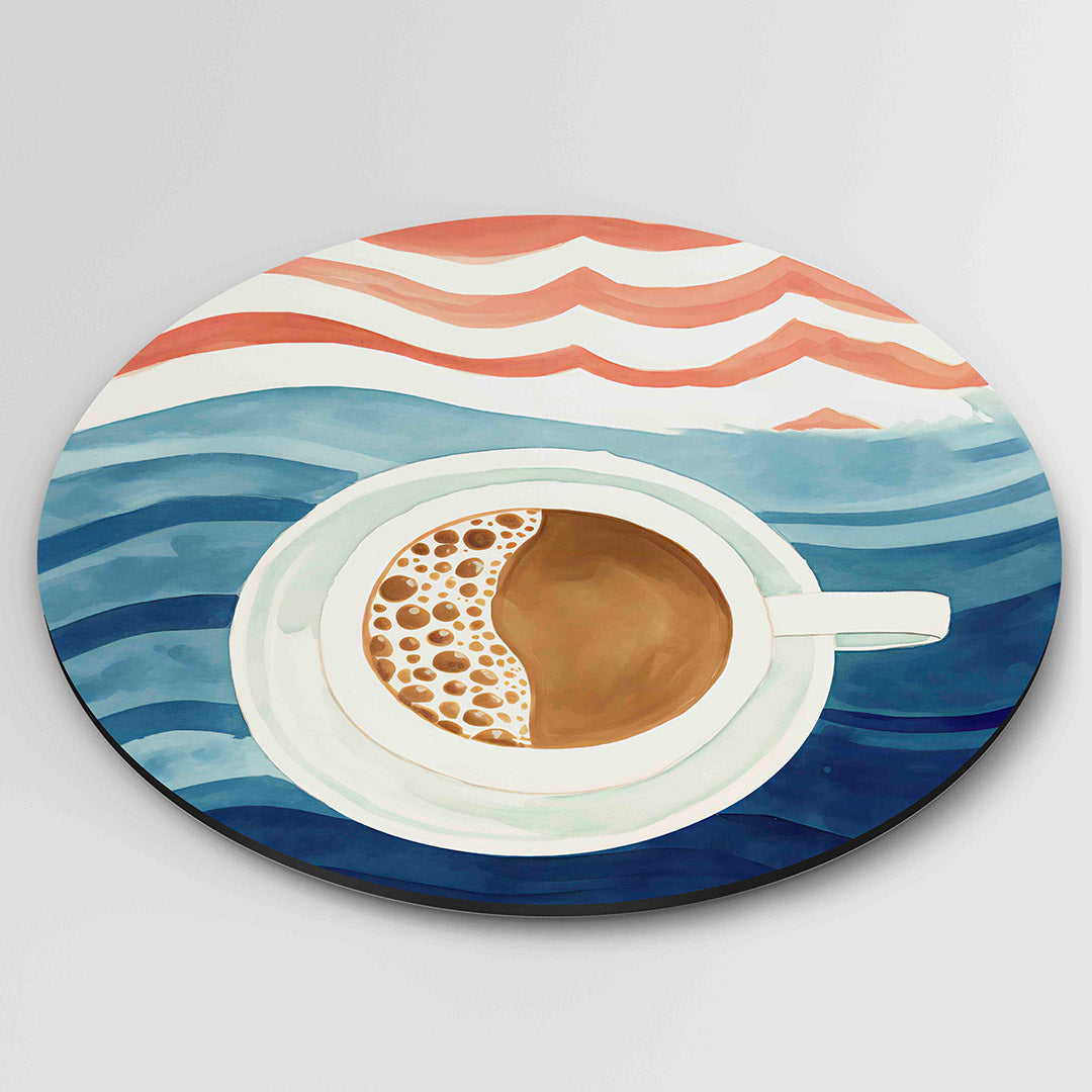 Koffiekop met golven Muurcirkel