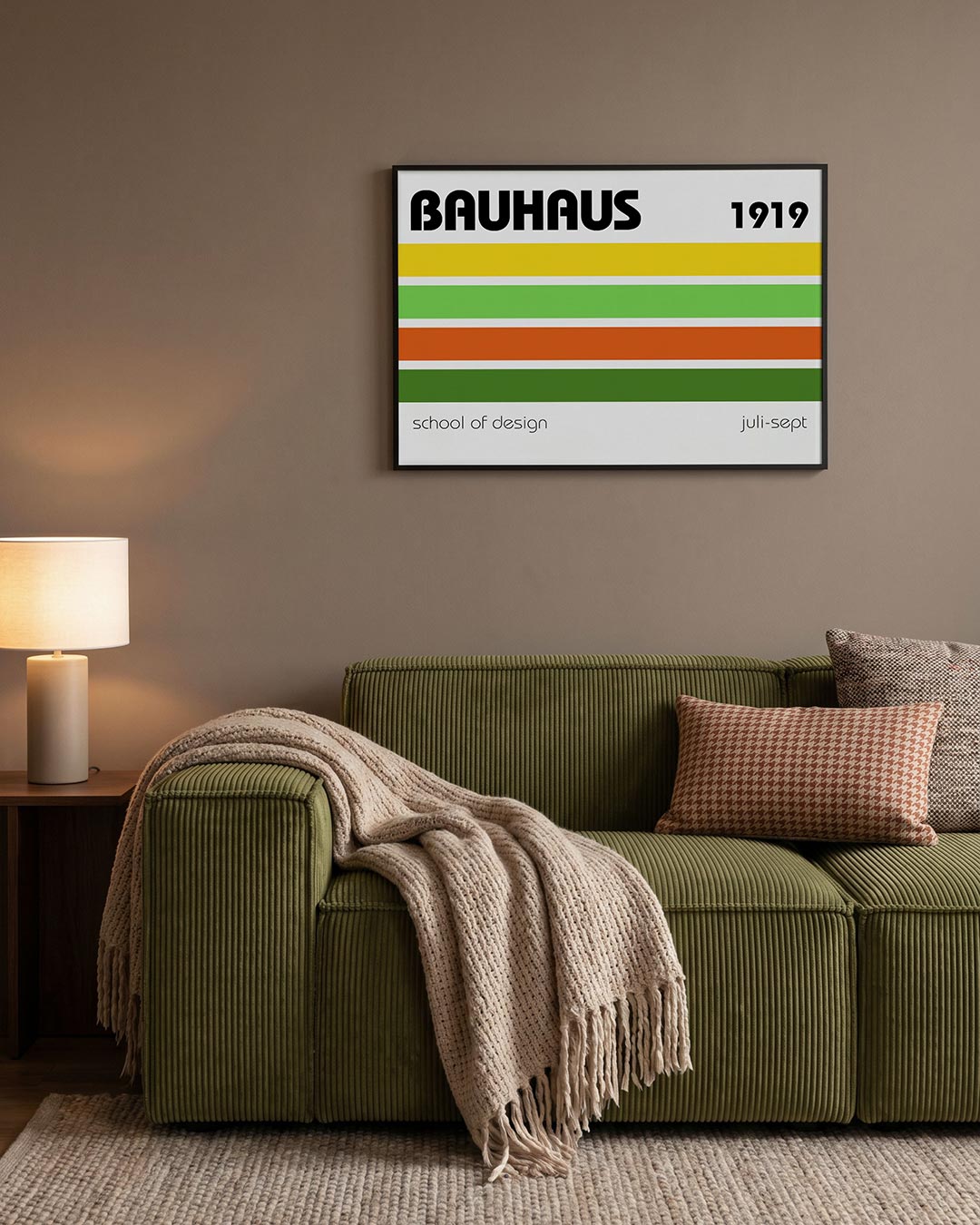 Kleurstroken en tekst Poster