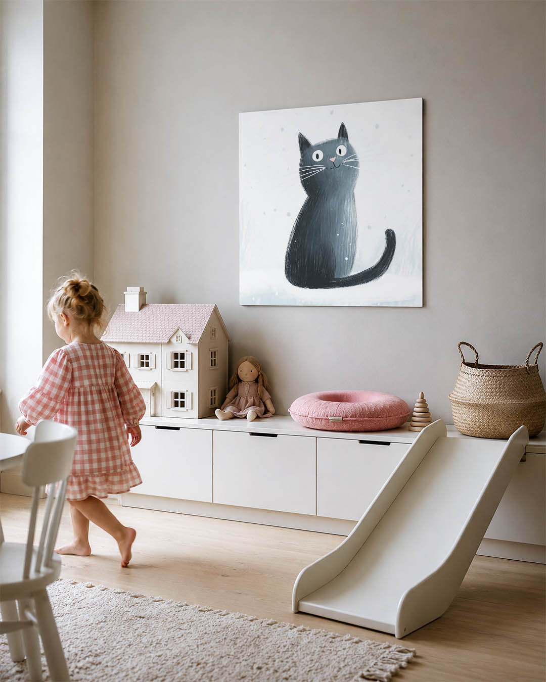 Speelse kat illustratie Kunstwerk