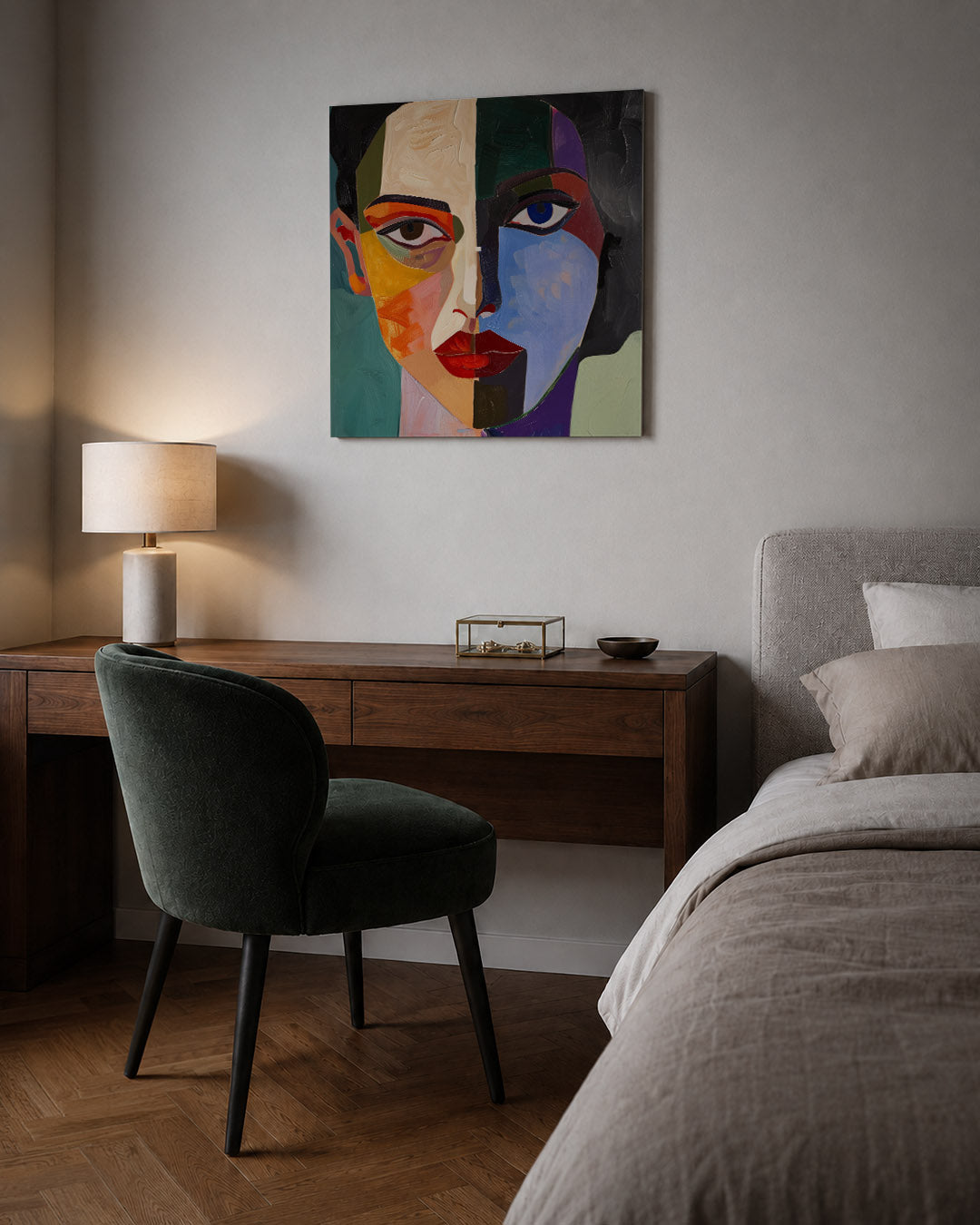 Geometrisch portret Kunstwerk