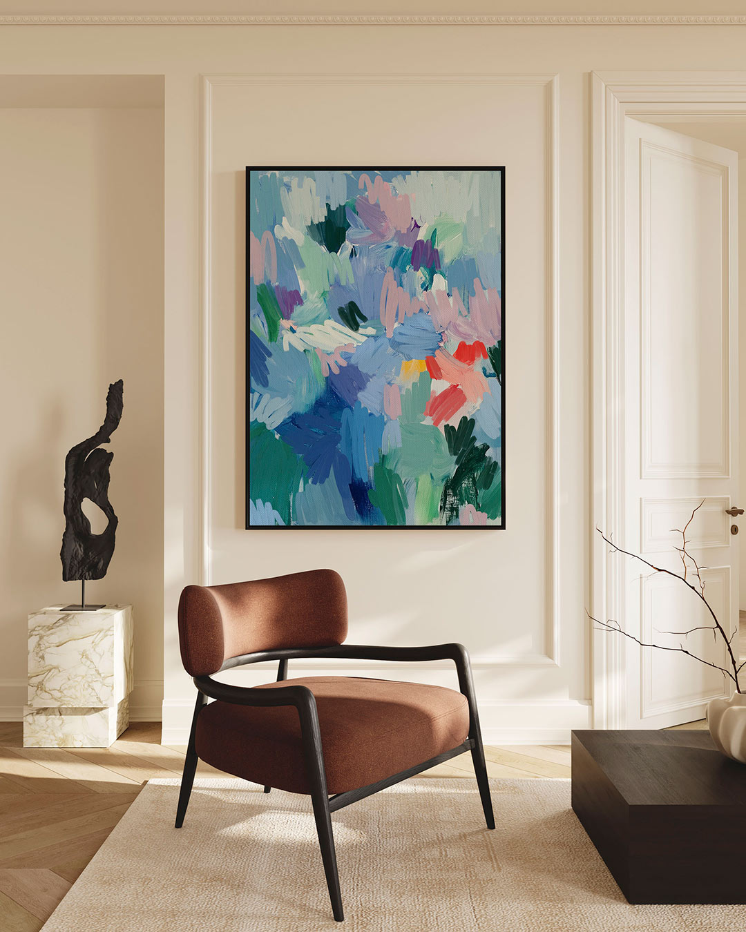 Dynamische kleurenexplosie Kunstwerk