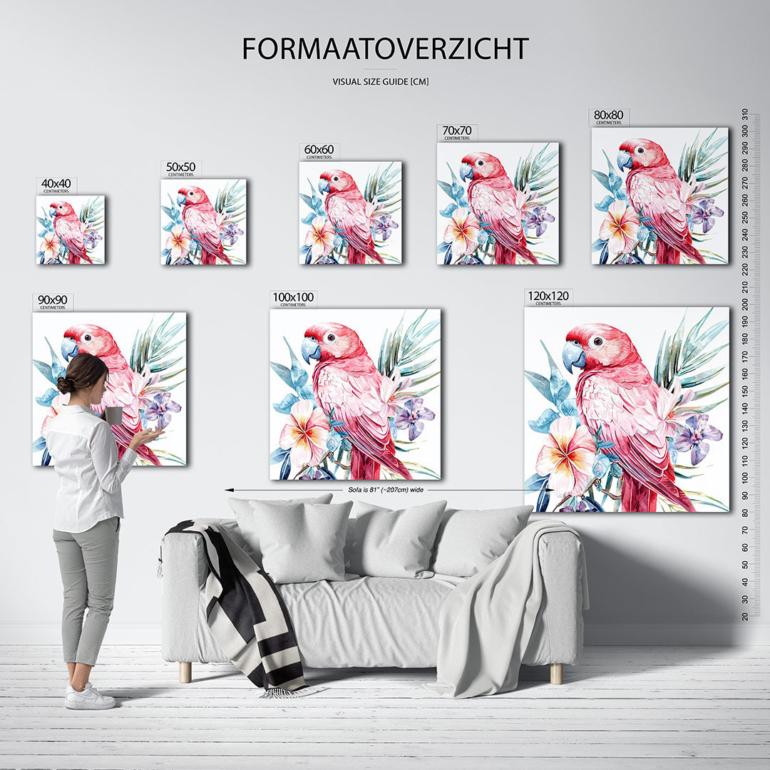 Vrolijke papegaai Kunstwerk