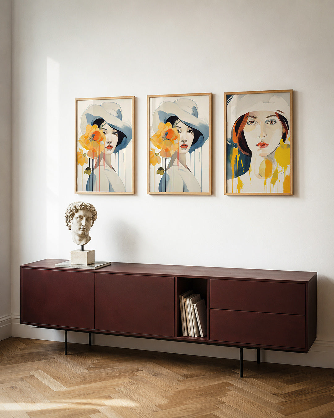Bloem en hoed Posterset