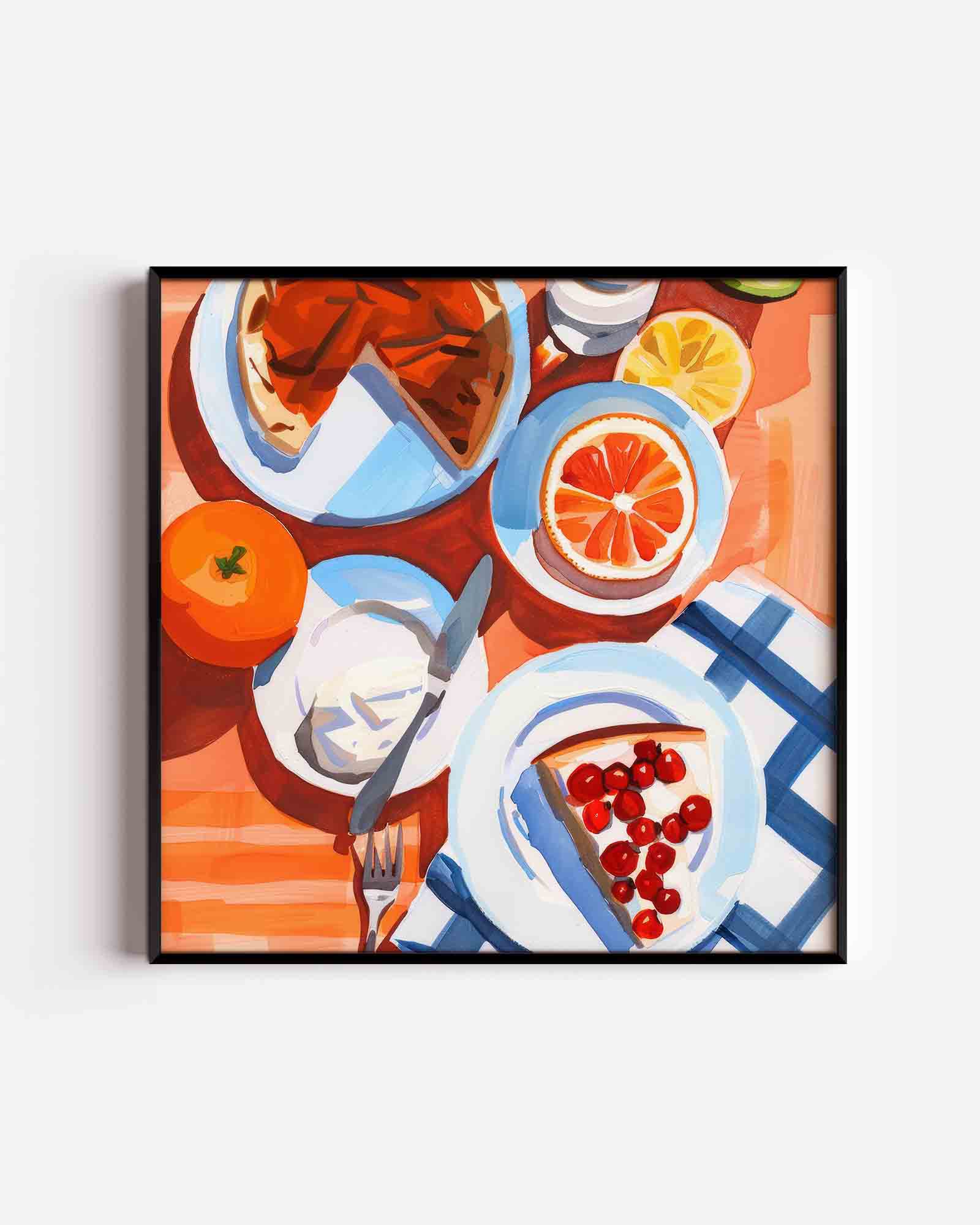 Fruit en taart Poster