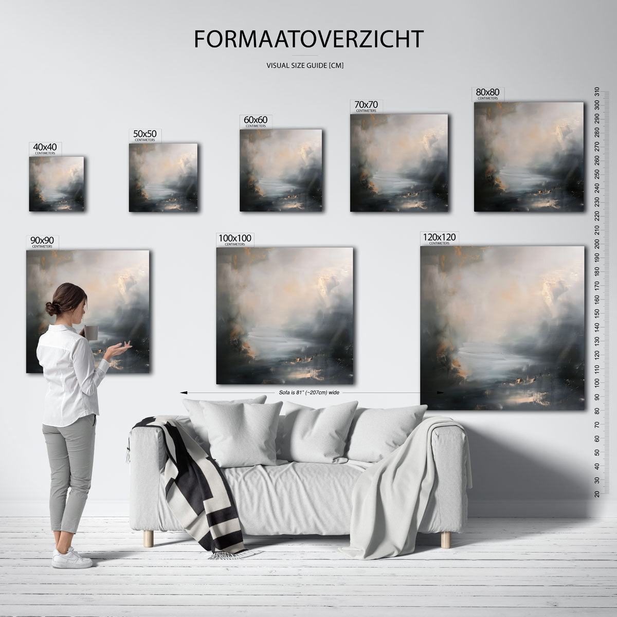 Abstracte mistige landschappen Poster