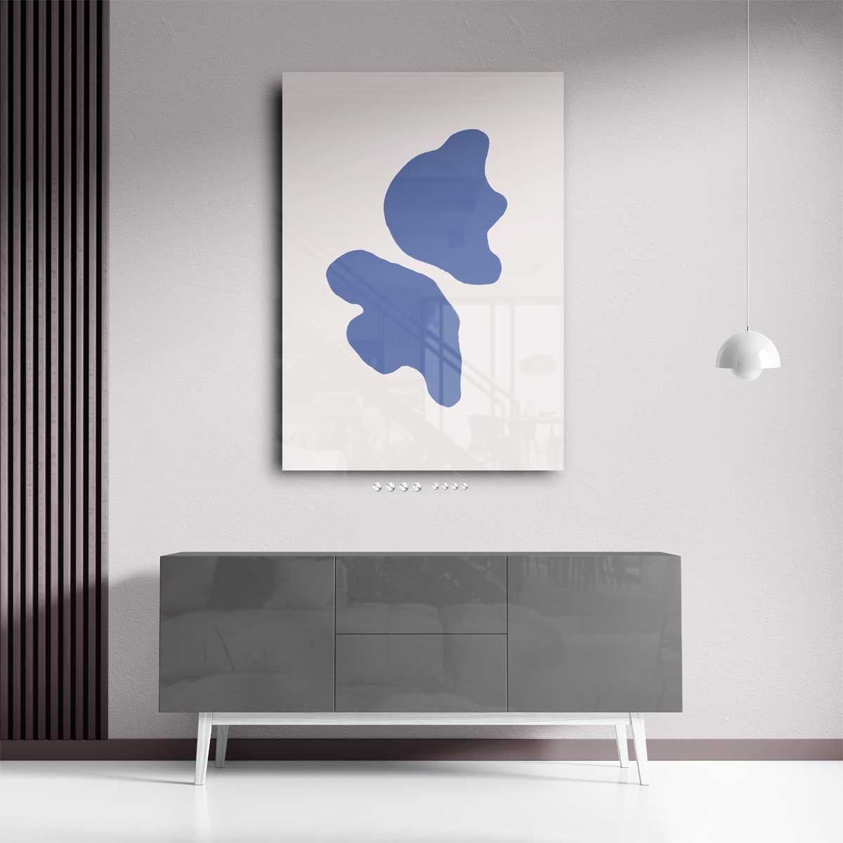 Speelse Paarse Vormen Kunstwerk-canvas-dibond-plexiglas-wanddecoratie-WallArtistic