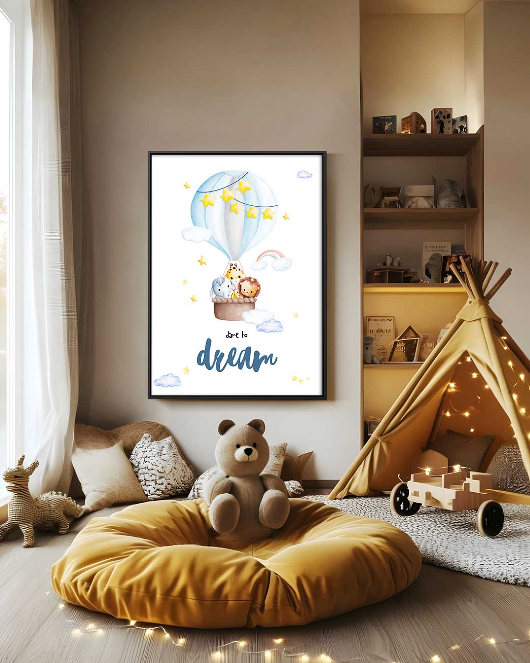Droomreis Luchtballon Avontuur Kunstwerk-canvas-dibond-plexiglas-wanddecoratie-WallArtistic