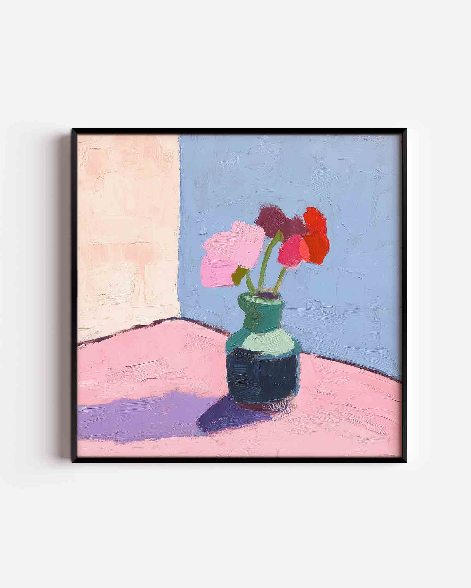 Bloemen in vaas Poster