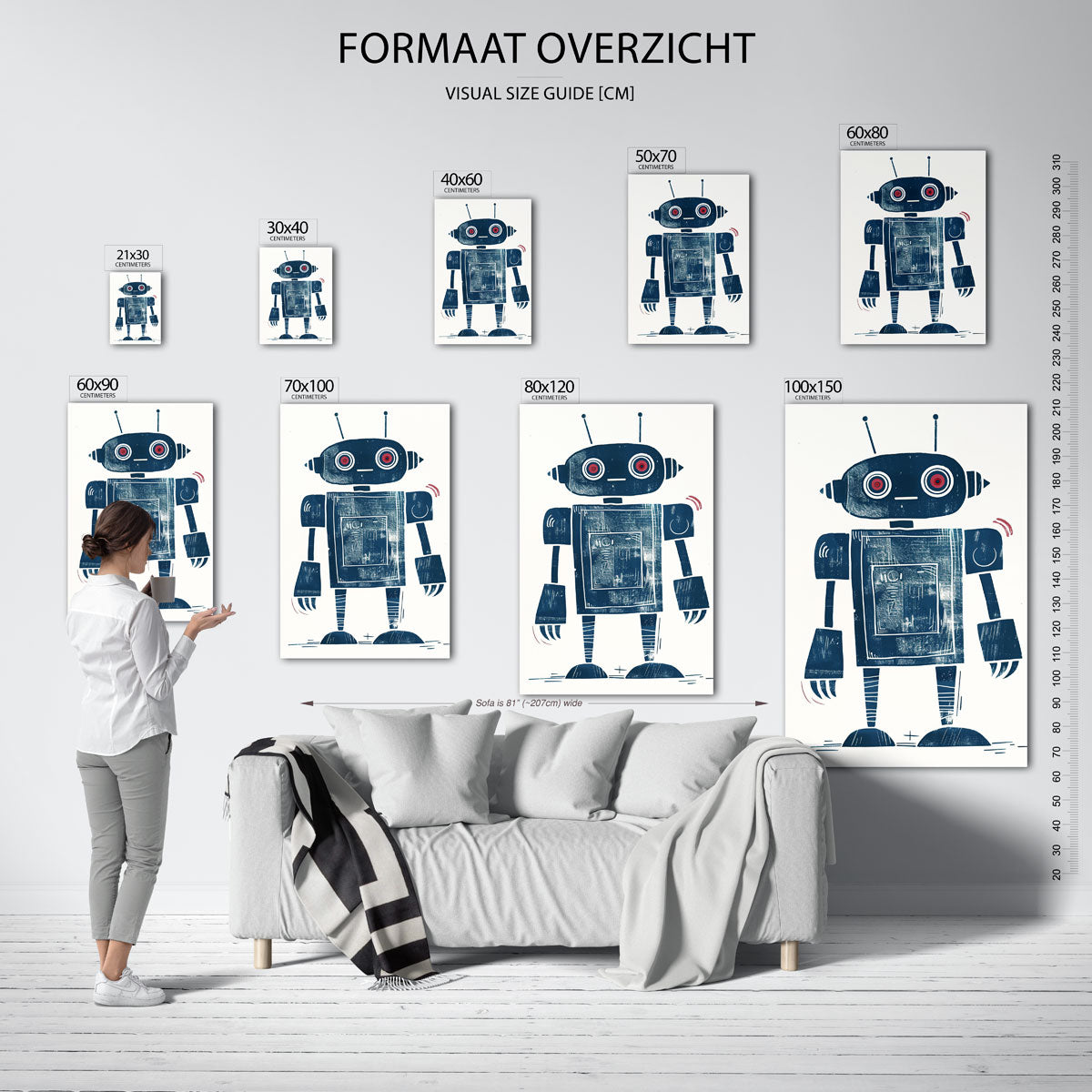 Robot met rode ogen Poster