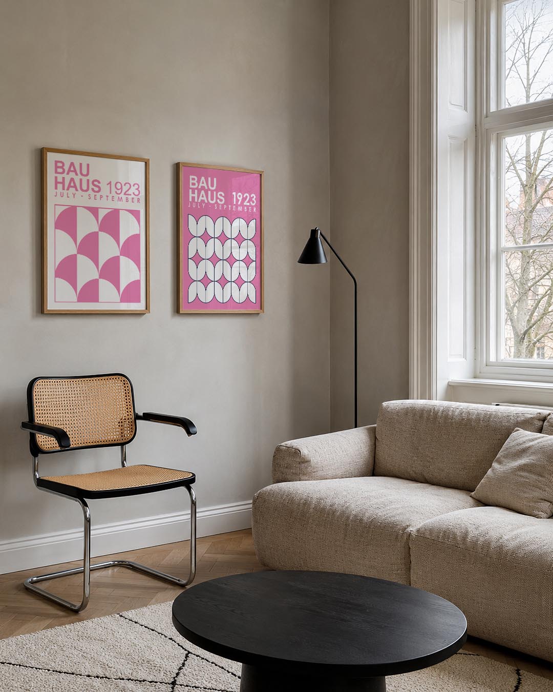 Roze boogpatronen Posterset