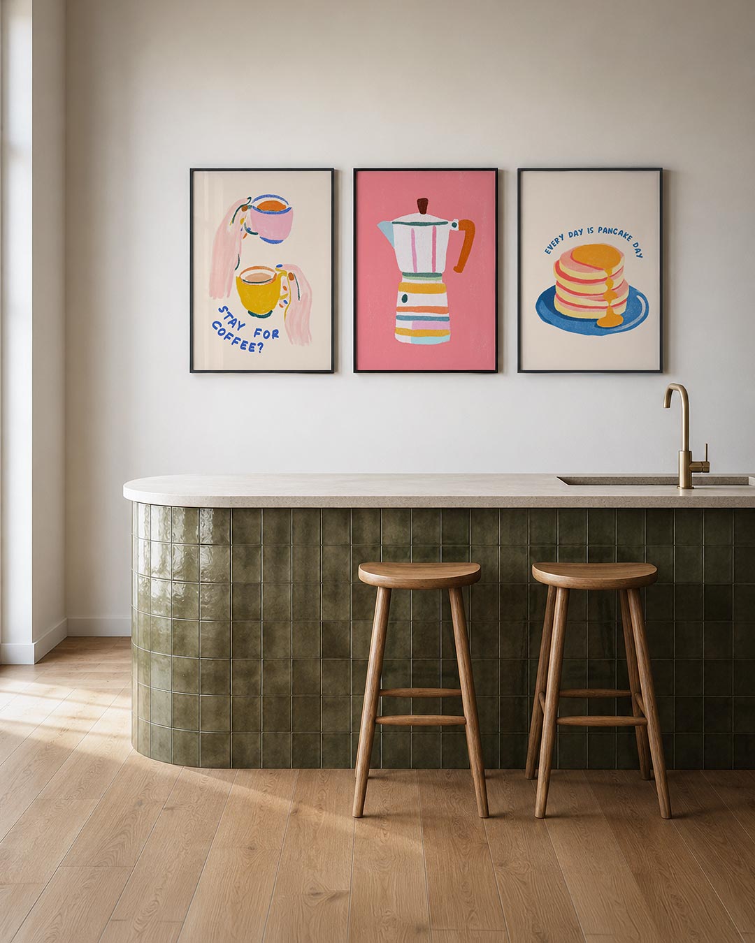 Kleurrijke koffiemomenten Posterset