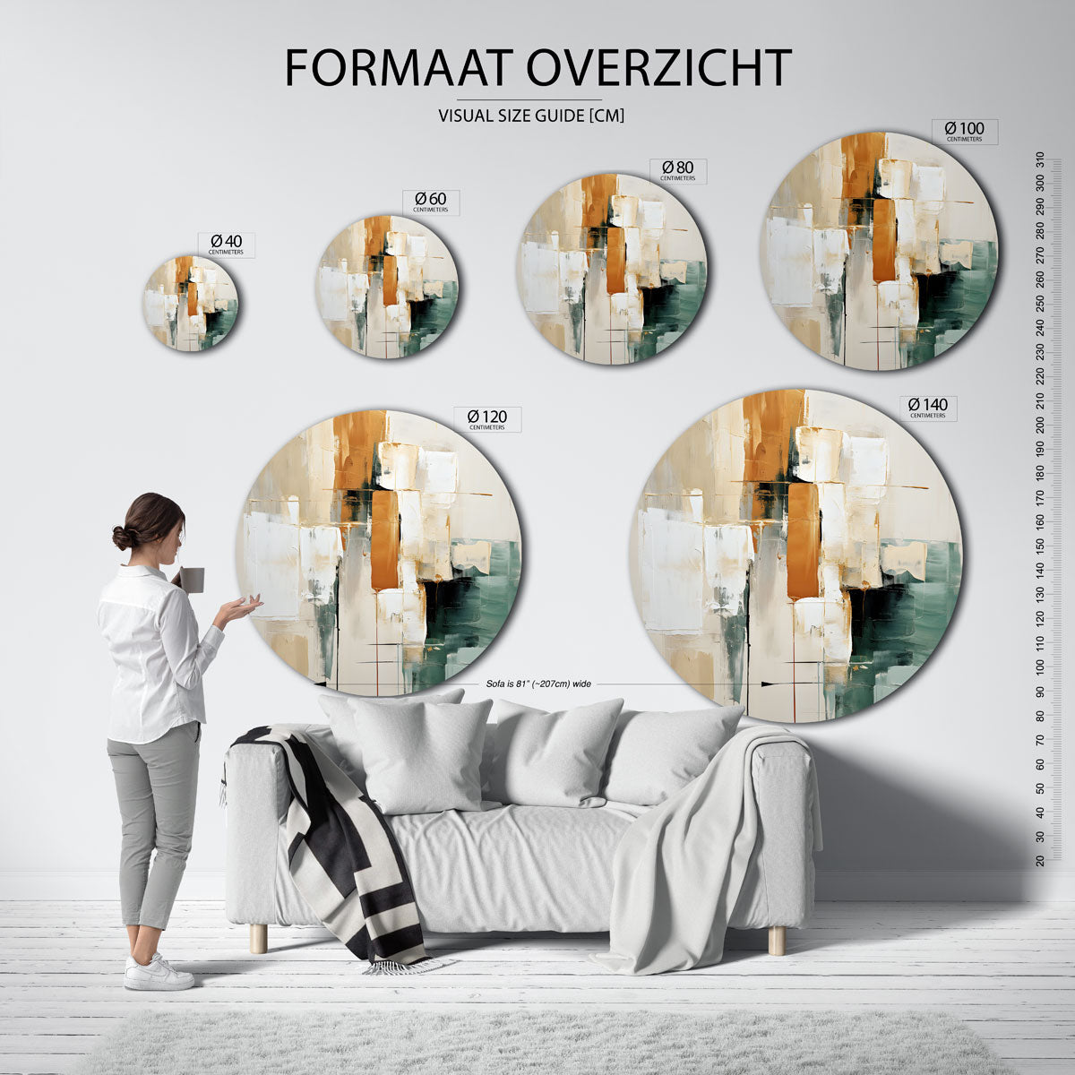 Abstracte vormen Muurcirkel