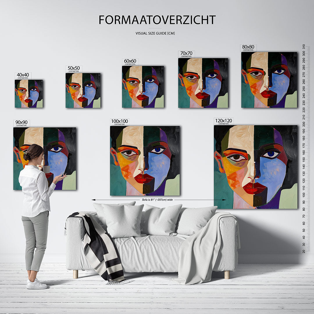 Geometrisch portret Kunstwerk