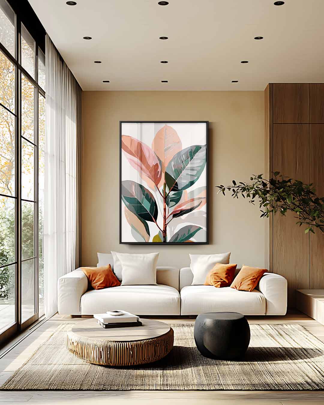 Kleurrijke Bladeren Kunstwerk-canvas-dibond-plexiglas-wanddecoratie-WallArtistic
