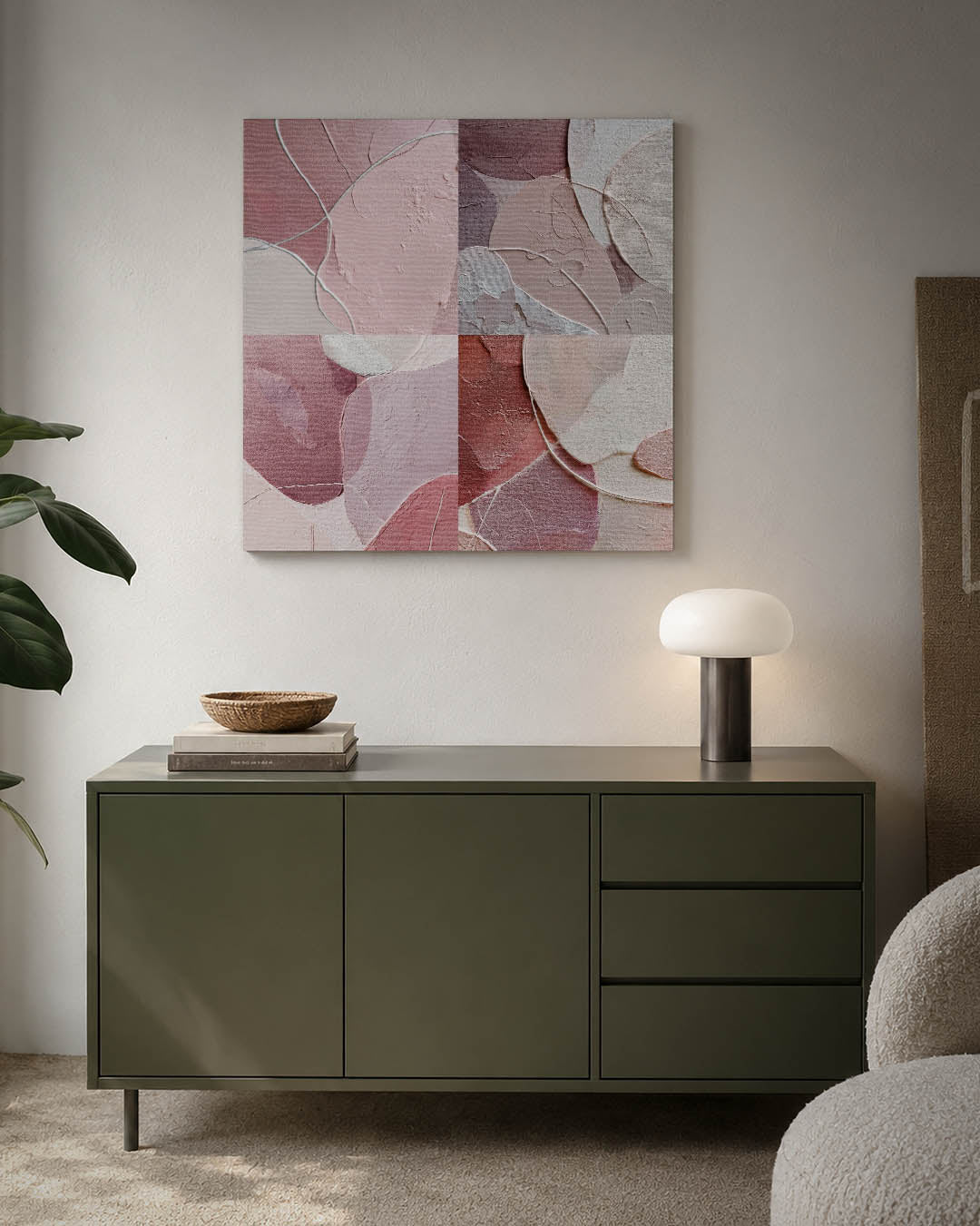 Zachte roze compositie Kunstwerk