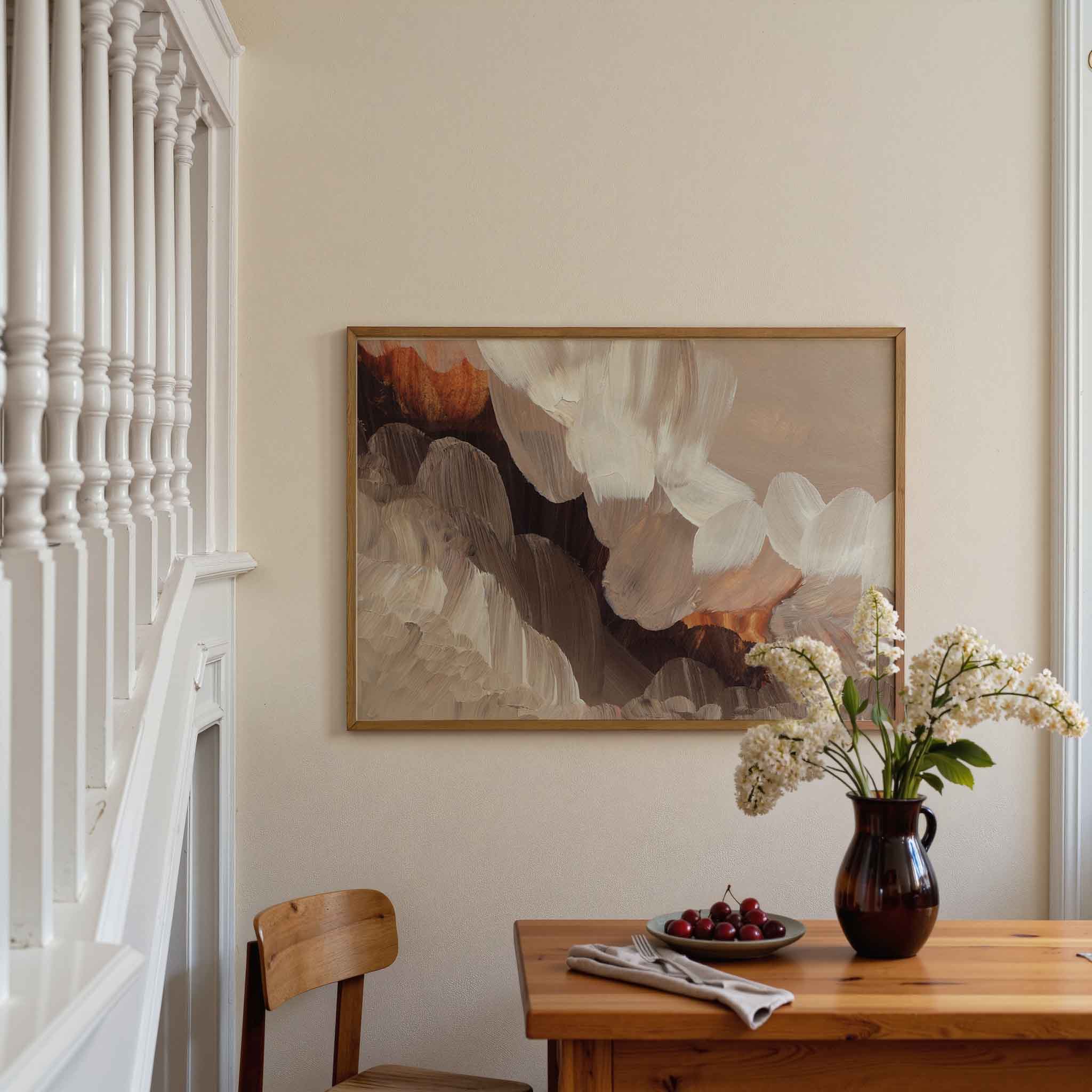 Abstracte penseelstreken Poster