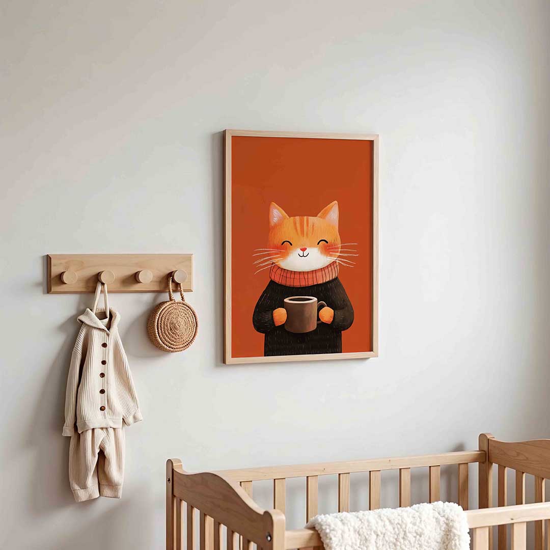 Kat met kopje Poster