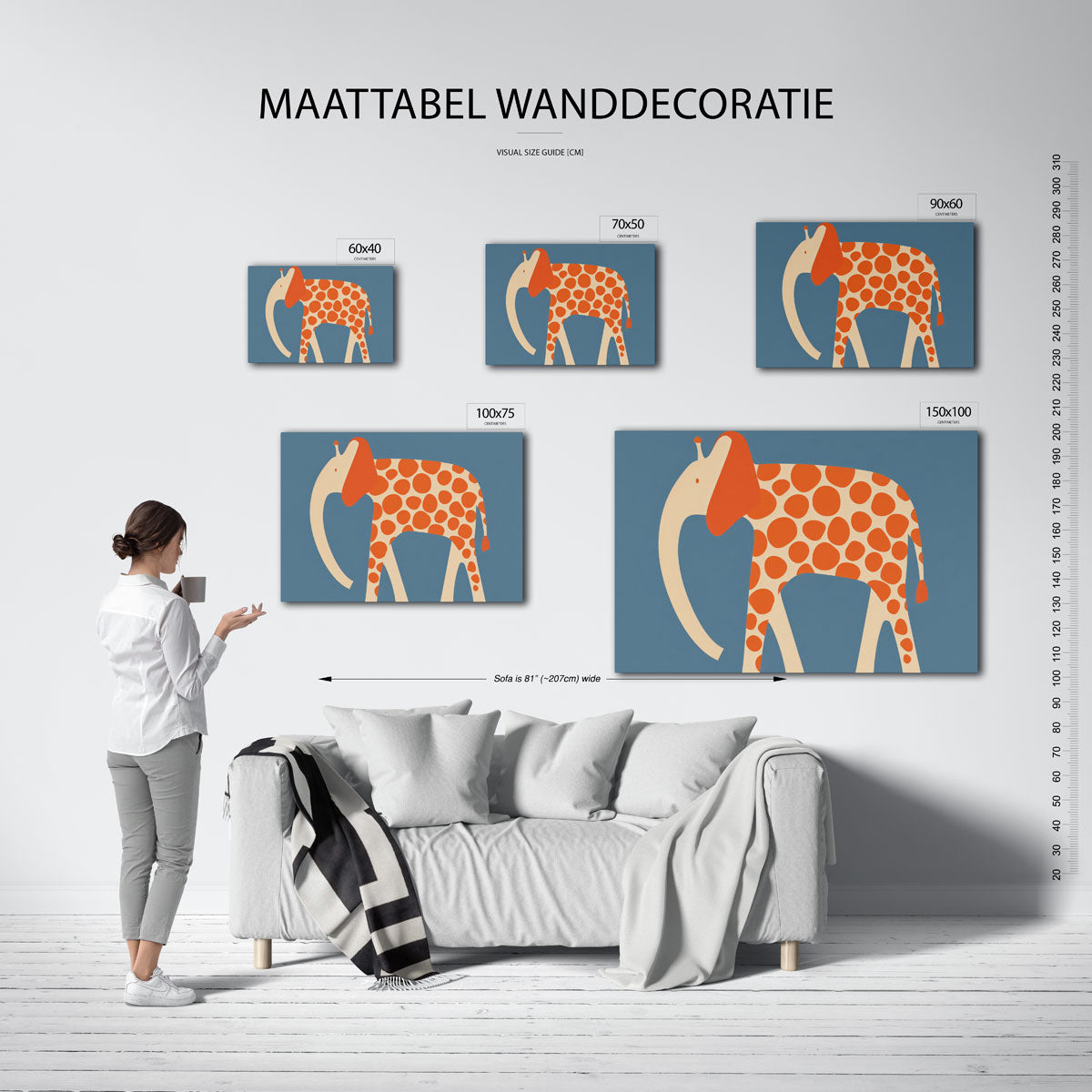 Speelse olifant illustratie Kunstwerk