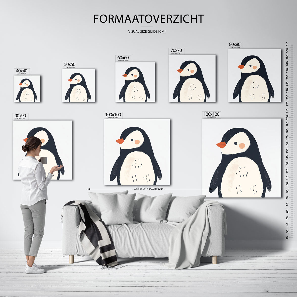 Pinguïn illustratie Poster
