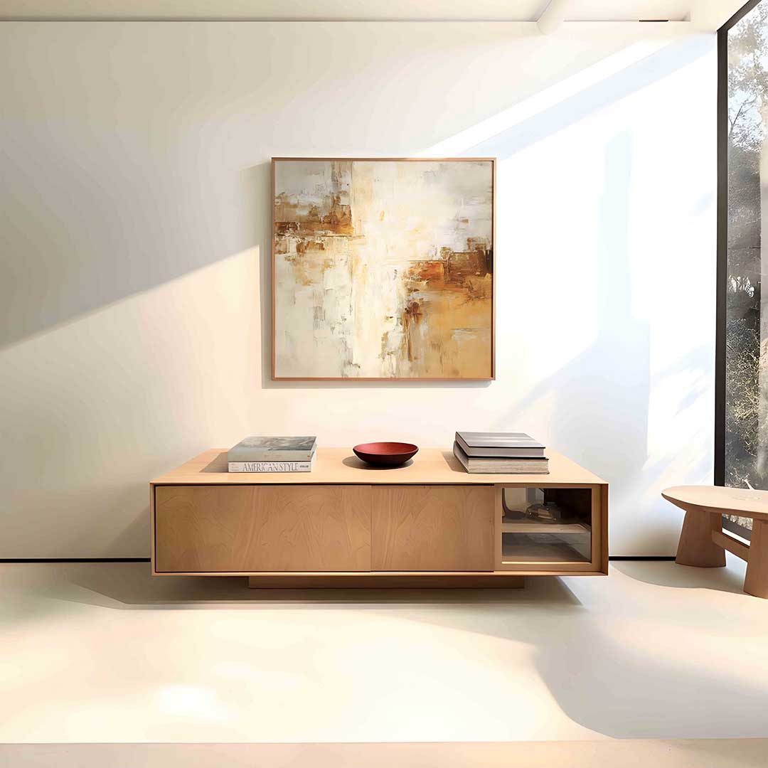 Abstracte beige en bruine Poster