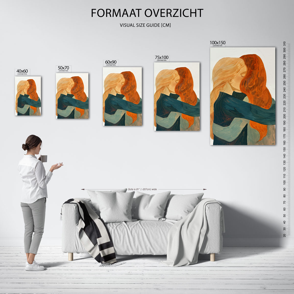 Omarmende figuren Kunstwerk