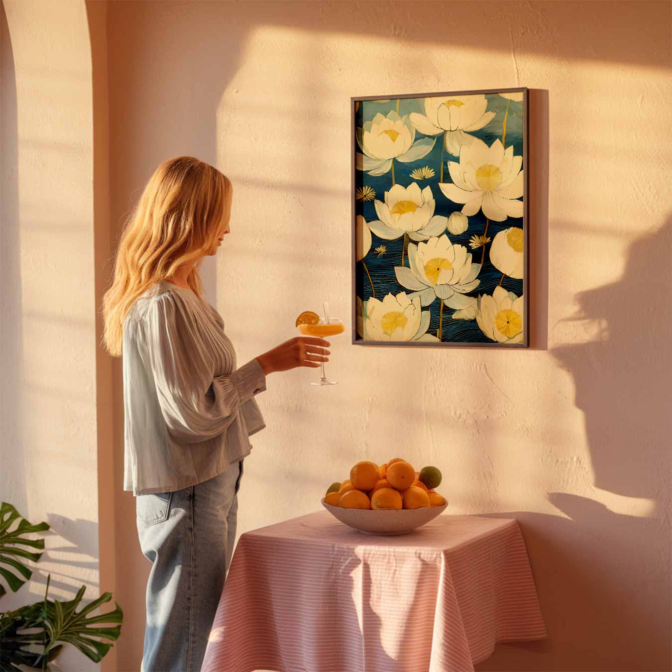 Dromerige Lotusbloem Poster-WallArtistic