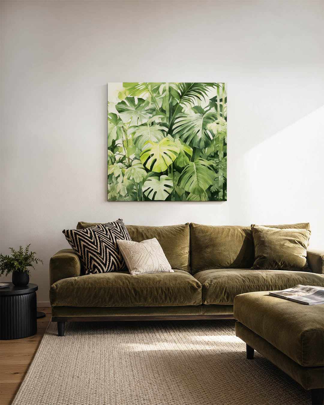 Groene bladeren compositie Kunstwerk