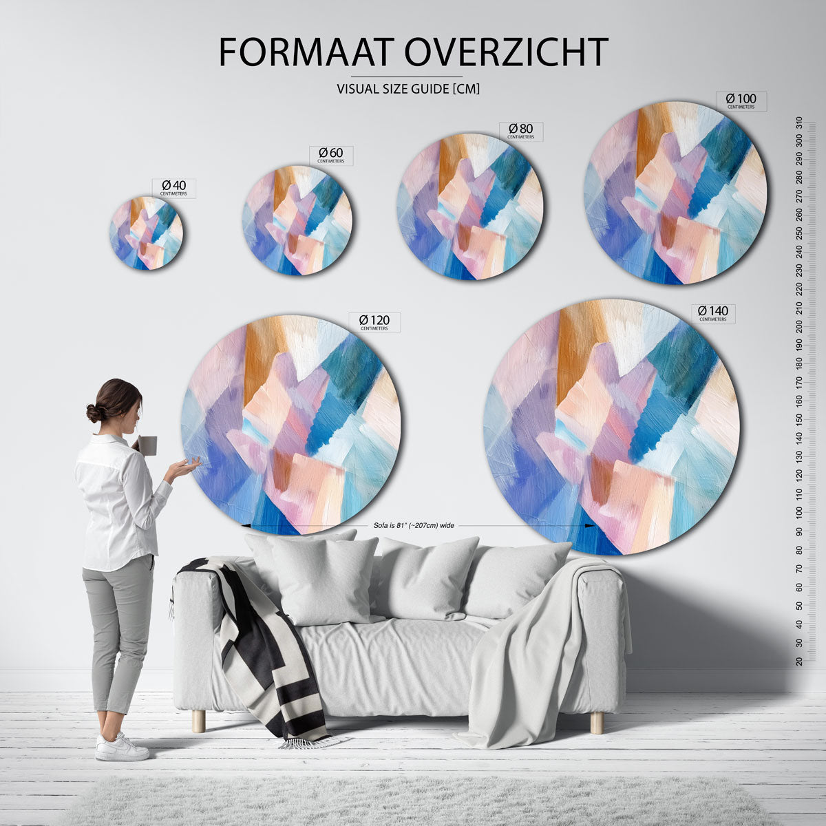 Abstracte vormen Muurcirkel