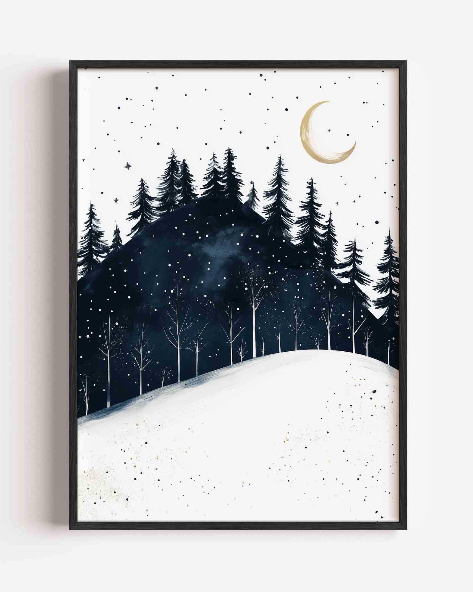 Winterlandschap met bomen Poster