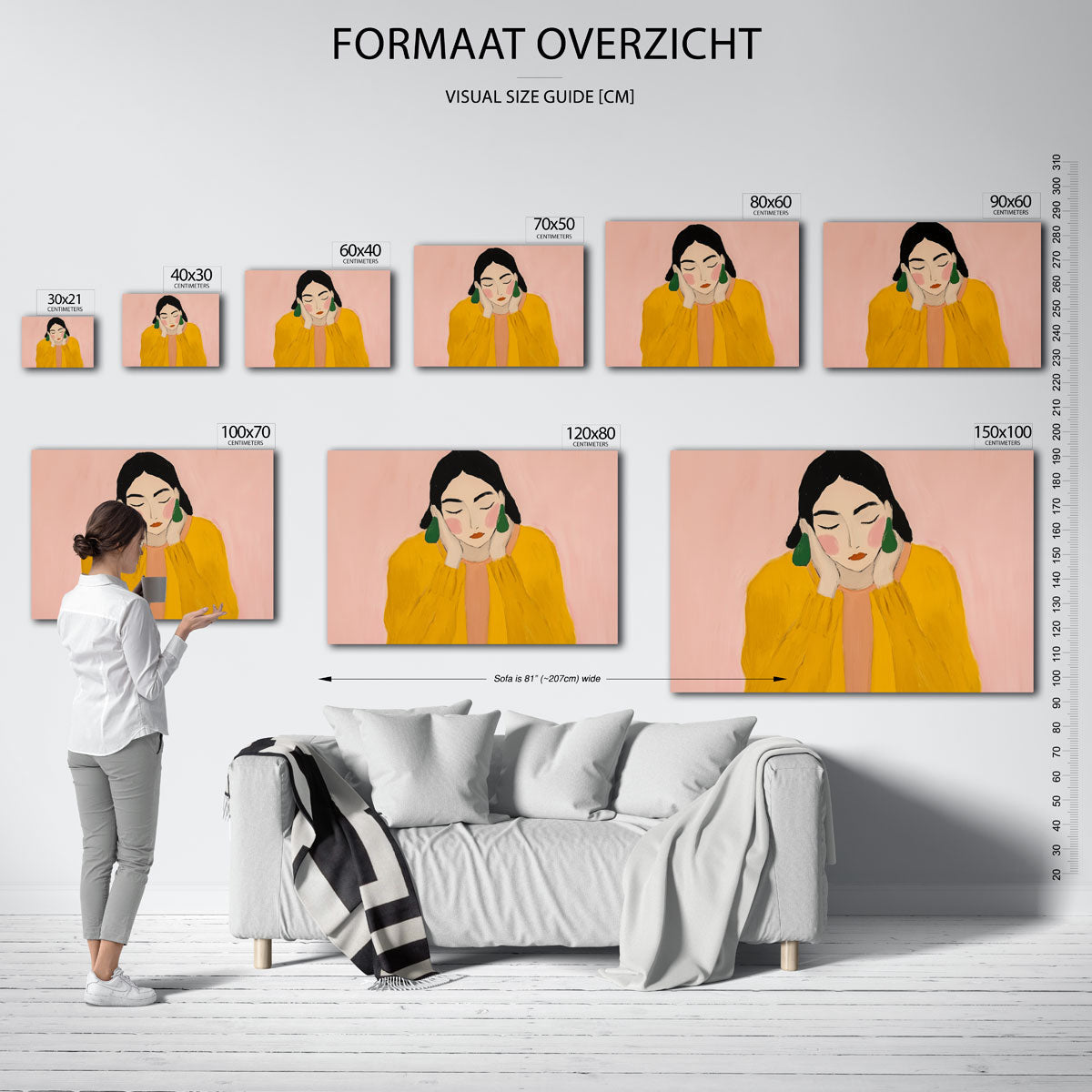 Vrouw met gesloten ogen Poster