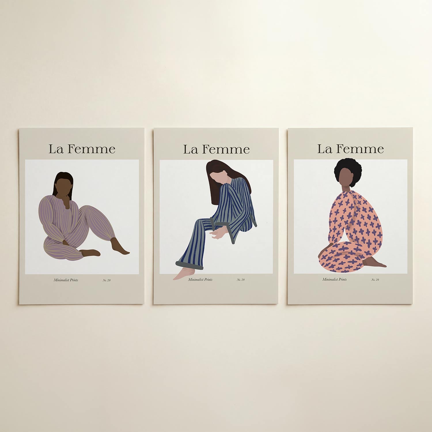 Gestreepte vormen Posterset