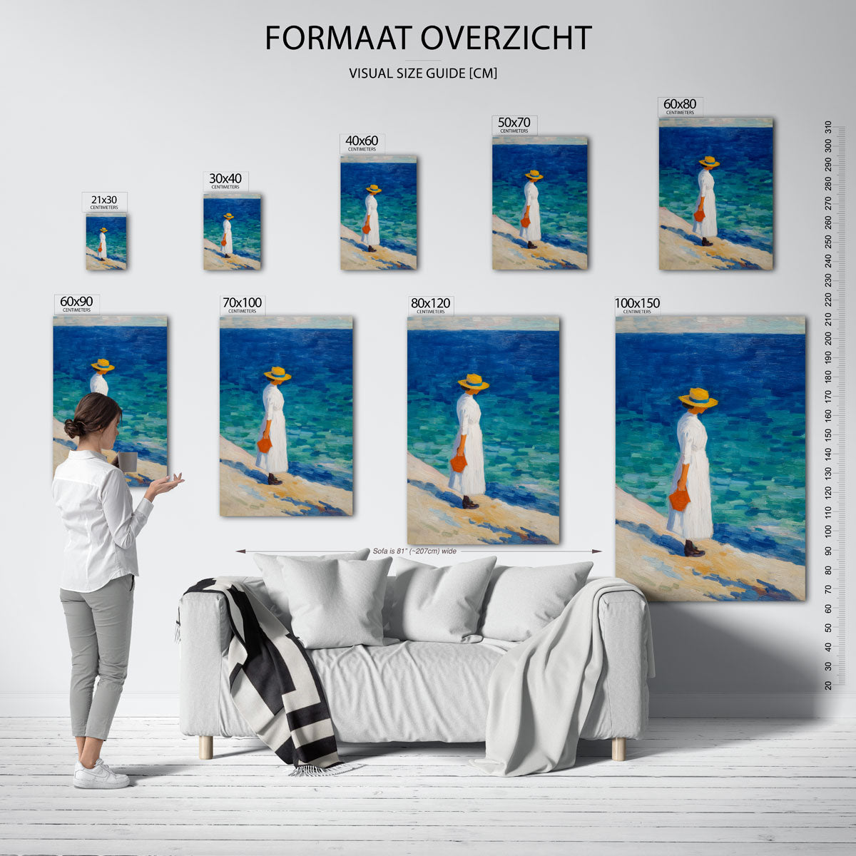 Vrouw bij zee Poster