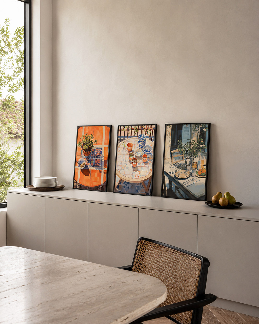 Tafelkleuren en schaduw Posterset