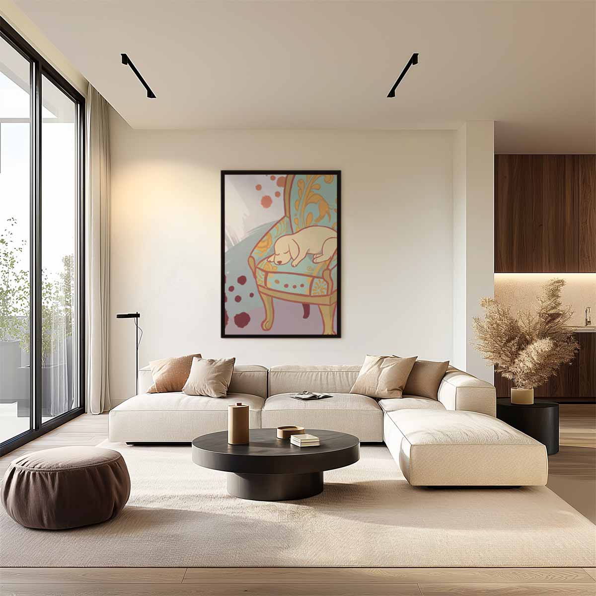 Slapend Pleziertje Kunstwerk-canvas-dibond-plexiglas-wanddecoratie-WallArtistic