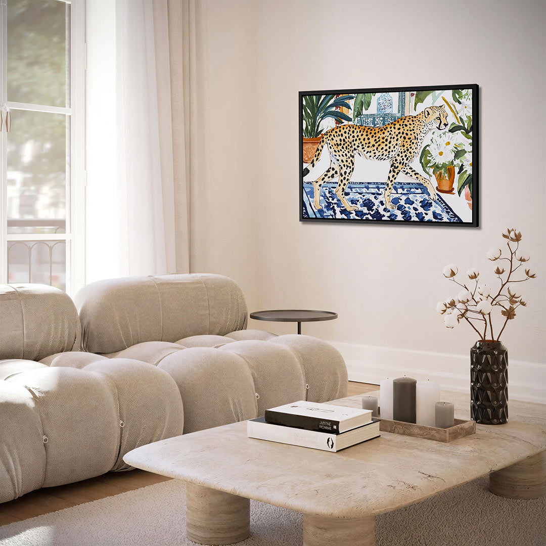 Luipaard in interieur Kunstwerk