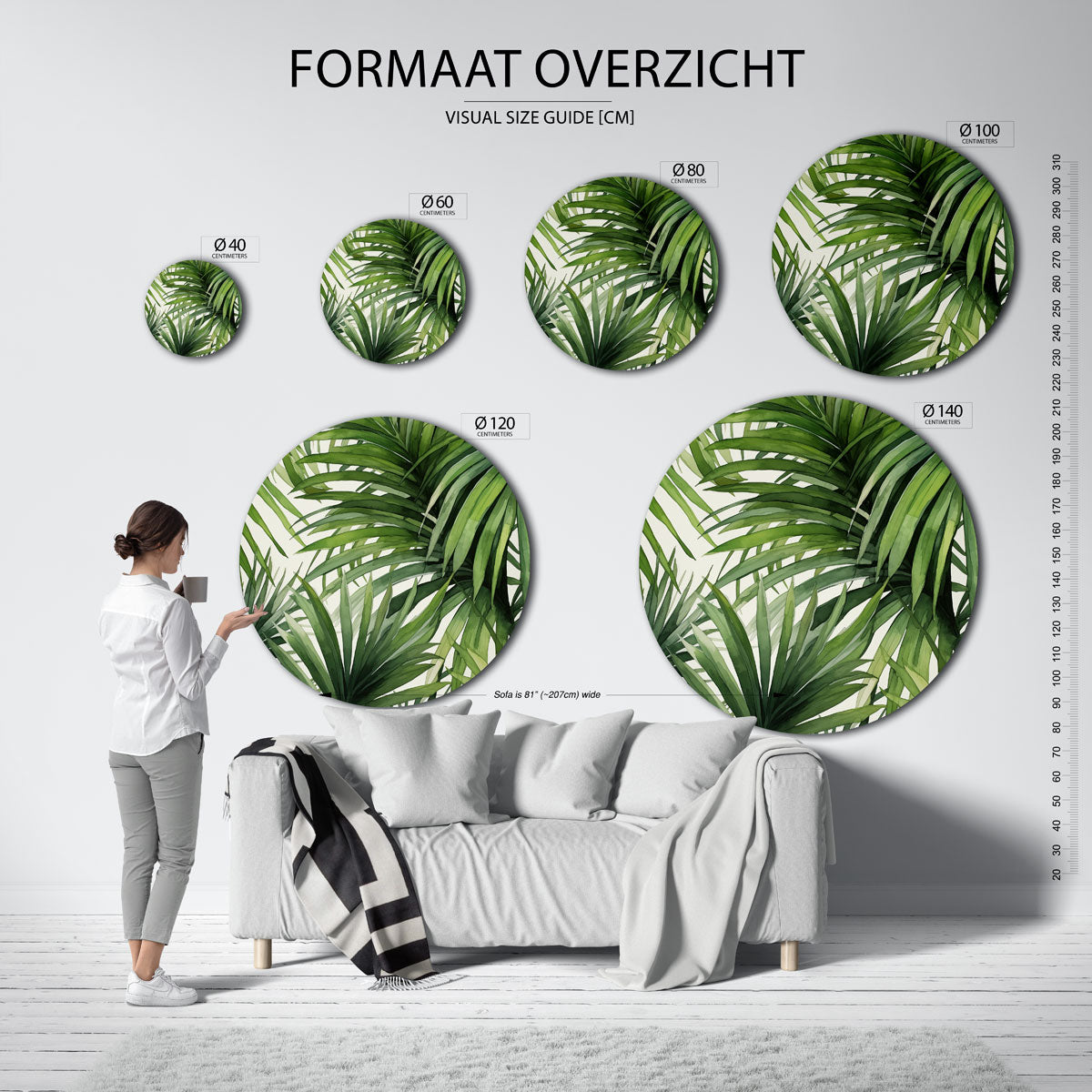 Groene bladeren Muurcirkel