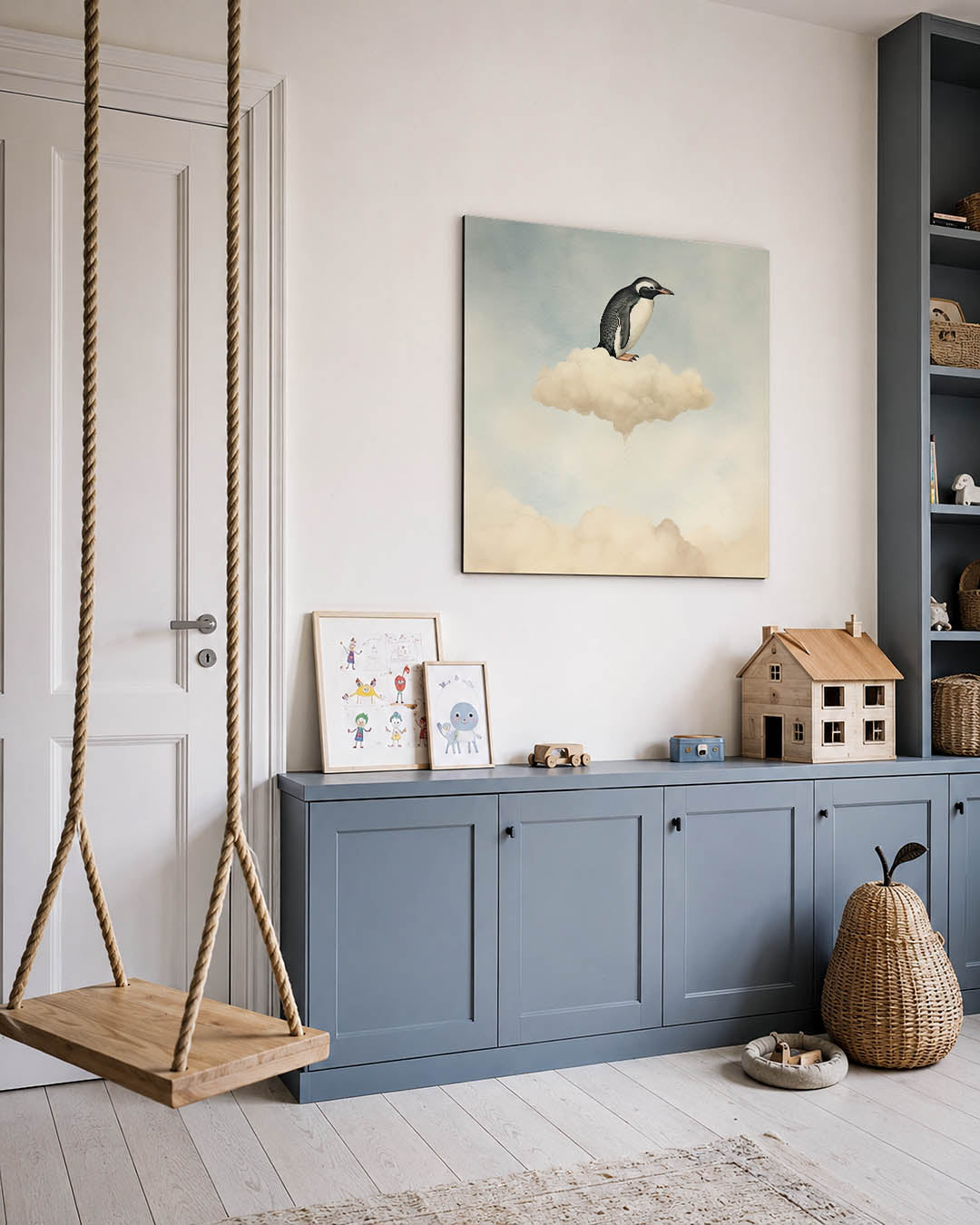 Dromerige pinguïn Kunstwerk