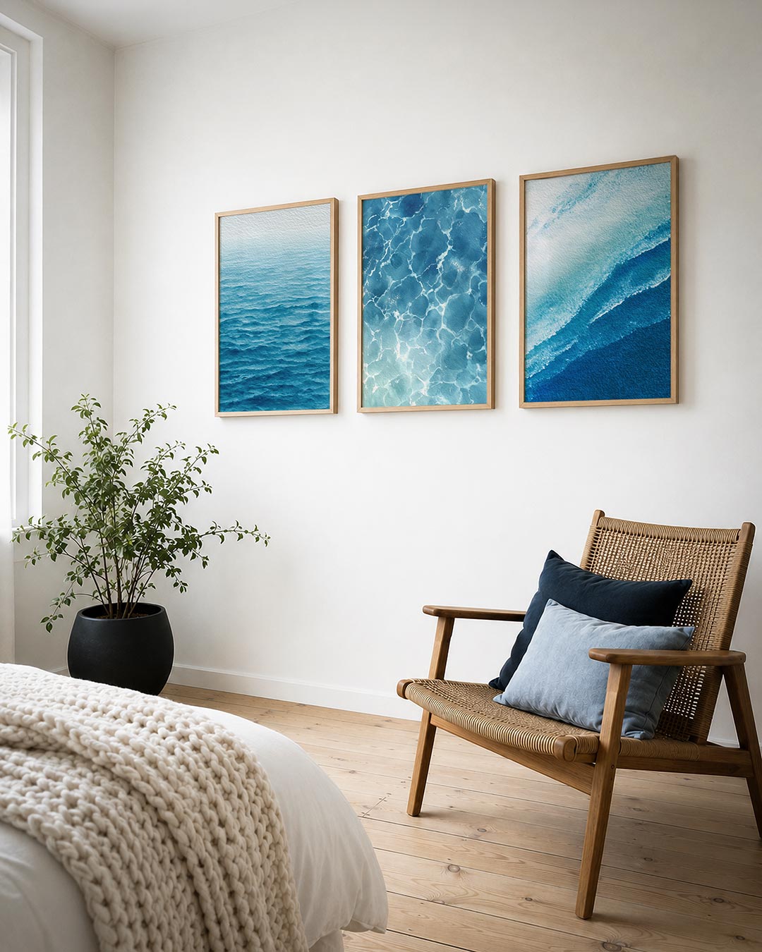 Golvend blauw ritme Posterset