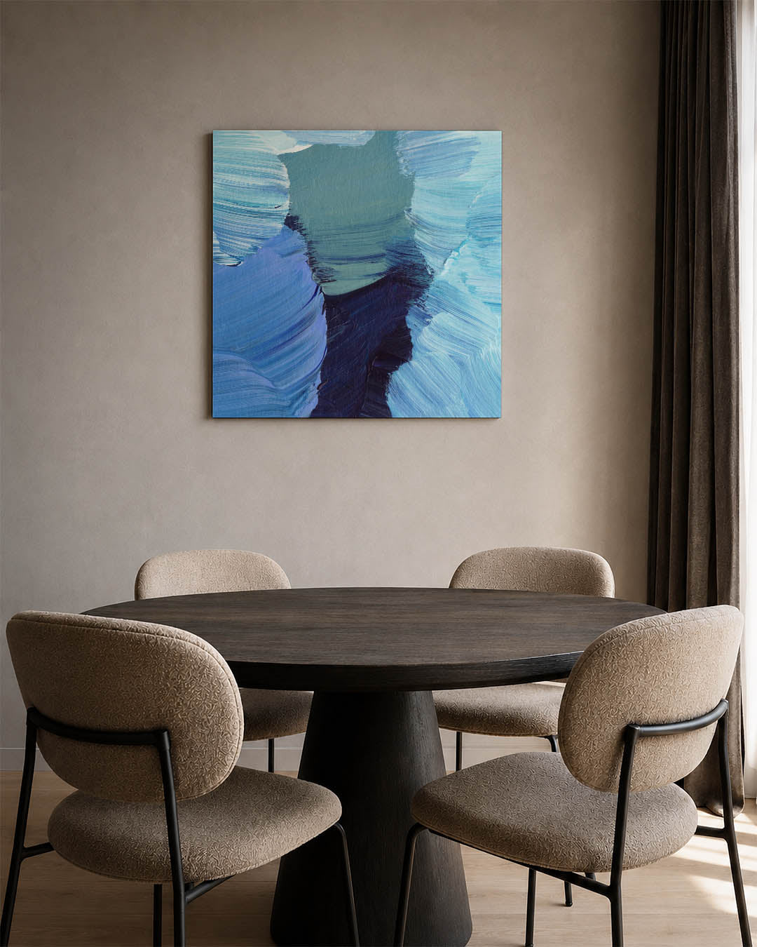 Dynamische blauwtinten Kunstwerk