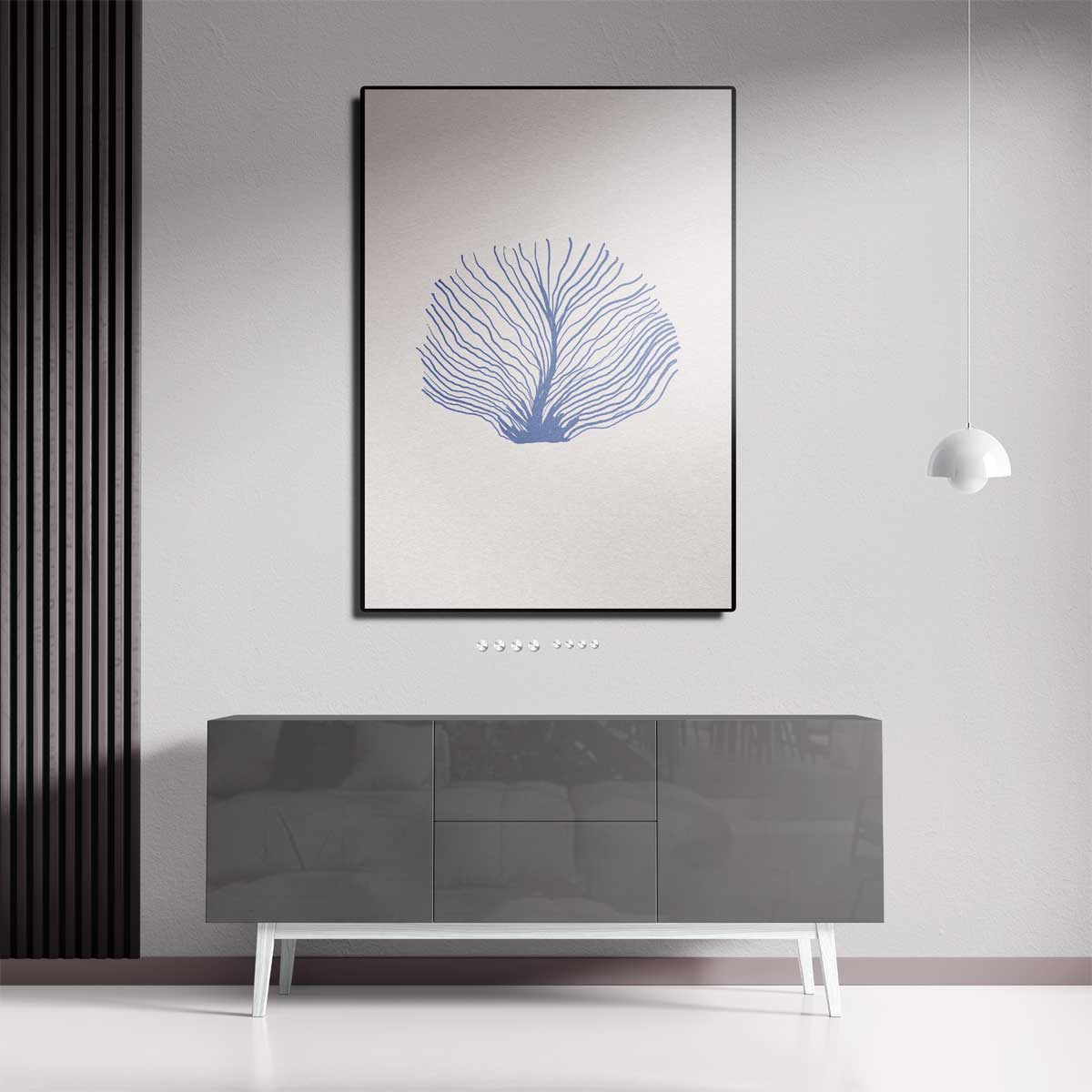 Abstracte Zeewaaiers Blauw Kunstwerk-canvas-dibond-plexiglas-wanddecoratie-WallArtistic
