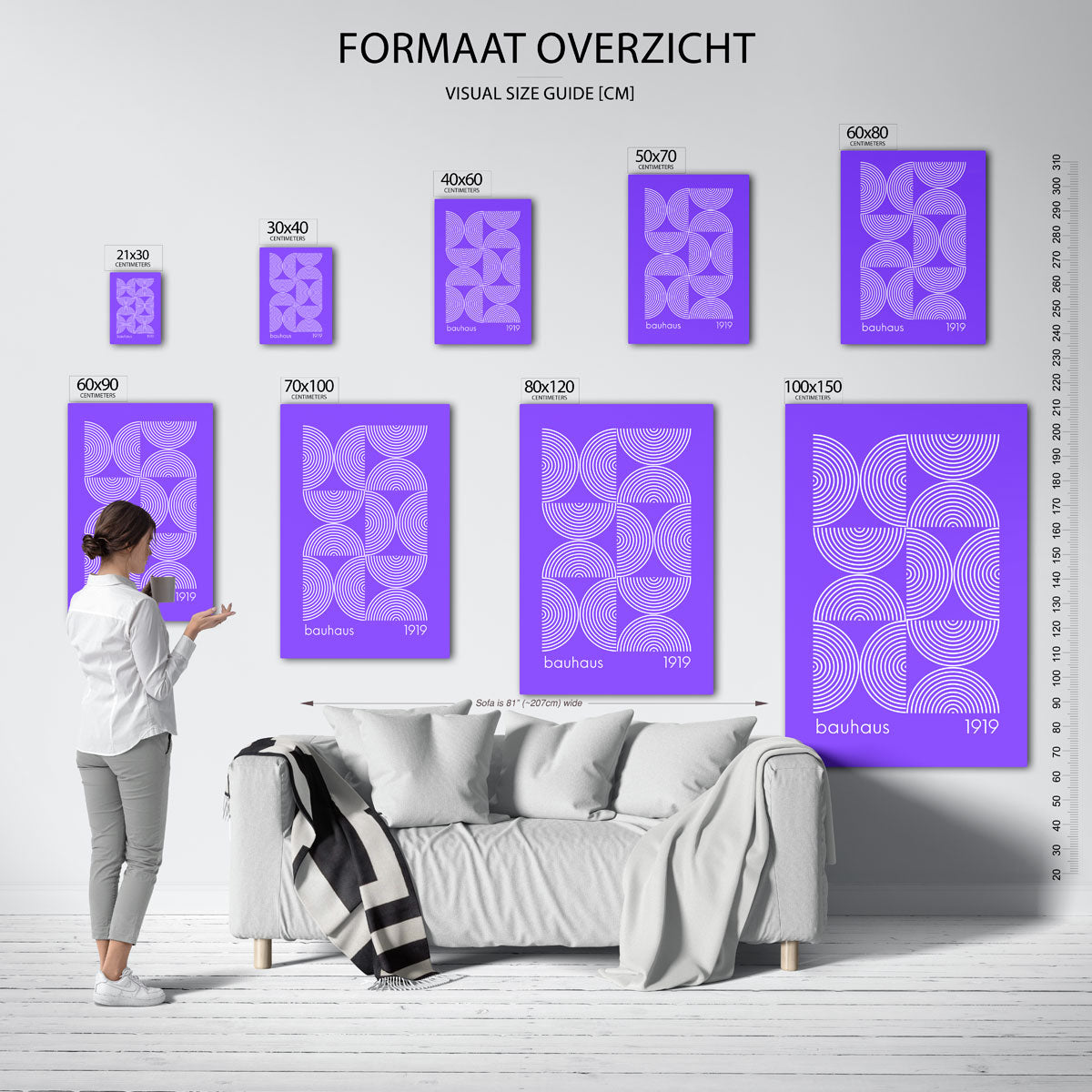 Cirkelpatroon en lijnen Poster