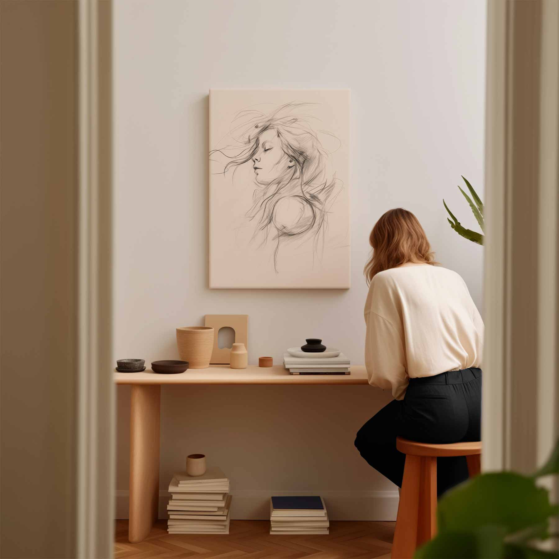 Dromerige Schets van Rust Kunstwerk-canvas-dibond-plexiglas-wanddecoratie-WallArtistic