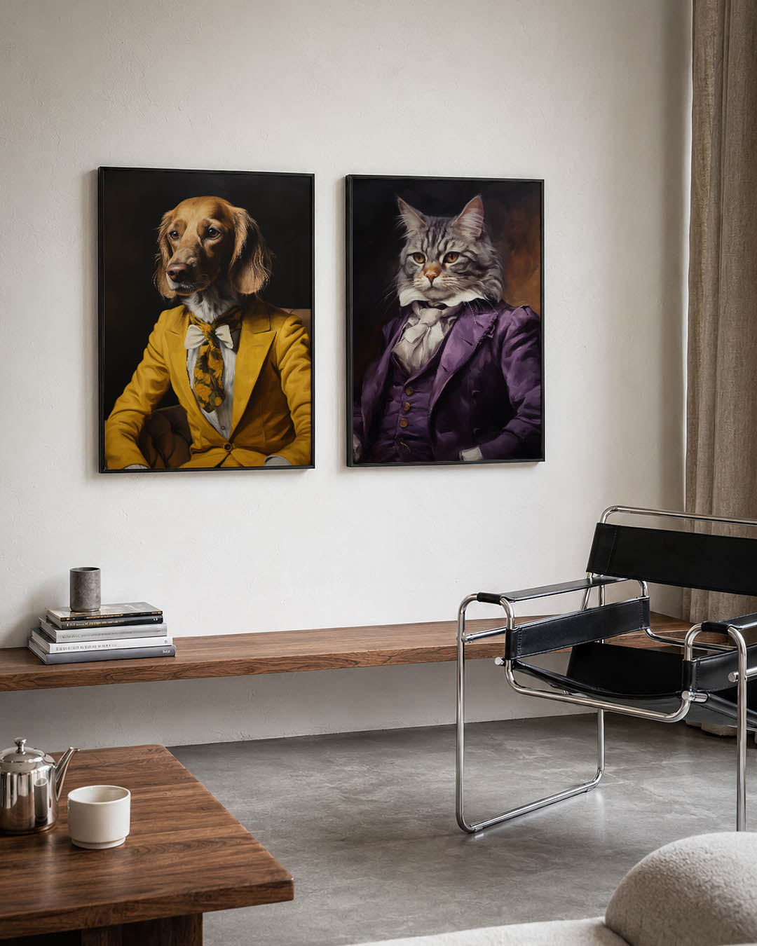 Hond in geel Posterset