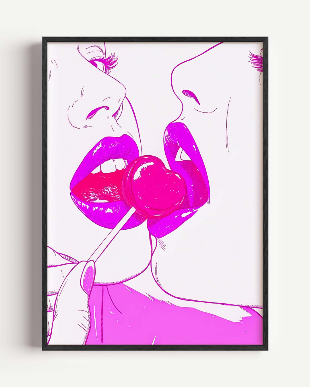 Verleidelijke Lolly Kus Poster-WallArtistic