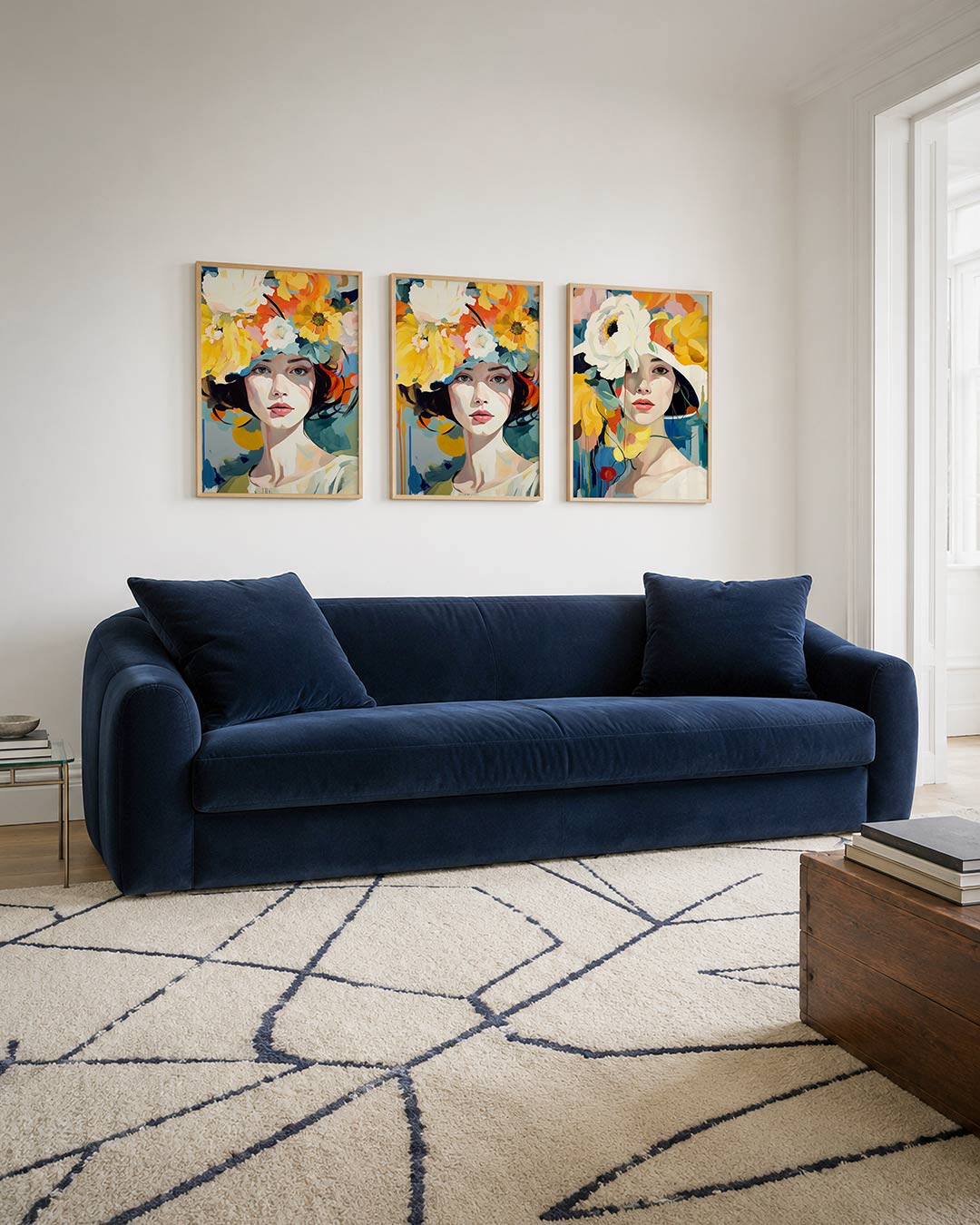 Bloemrijke portretkleuren Posterset