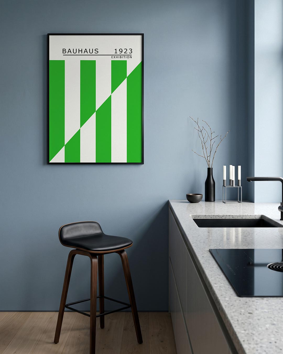 Groene lijnstructuur Poster