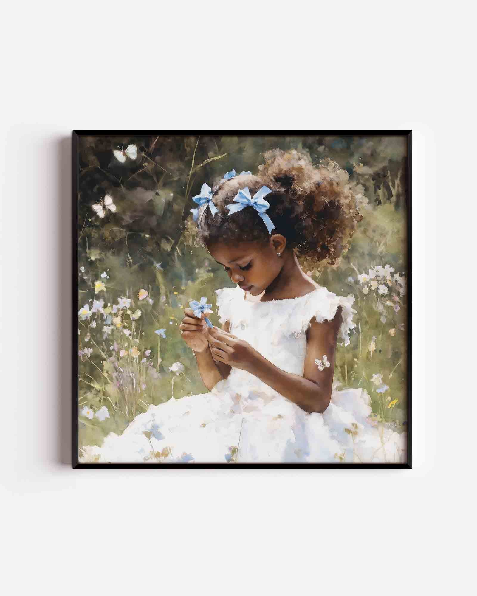 Meisje met bloemen Poster