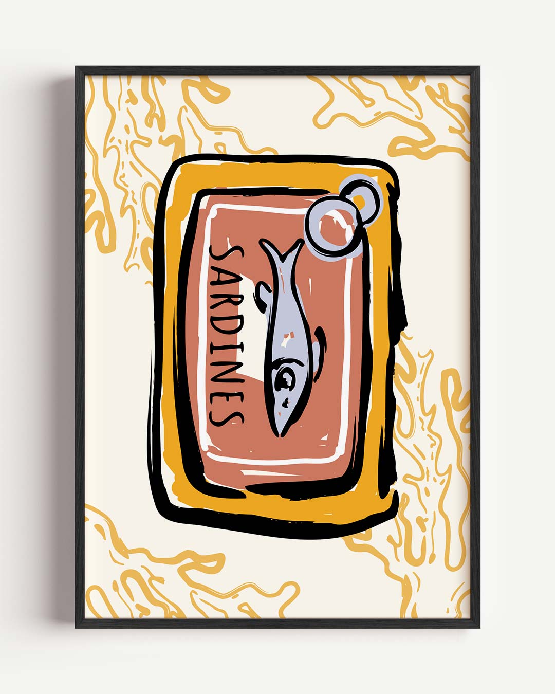 Retro Sardine Blik Poster-WallArtistic