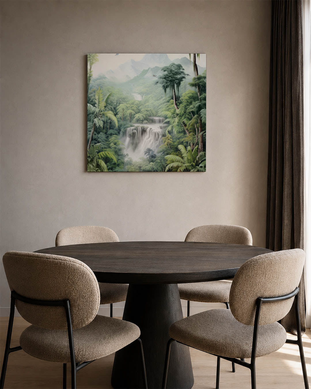 Tropisch waterval landschap Kunstwerk